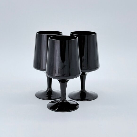 Set of 3 Vtg. Amethyst Wine Glasses 5 " Verve Gorham Crystal - Picture 1 of 8